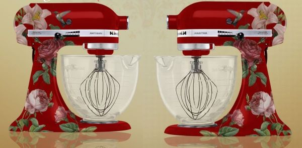 Humming bird themed custom painted kitchen aid mixer