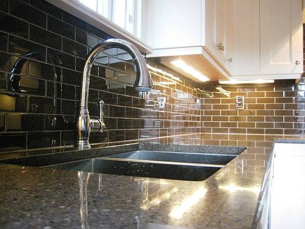 Glass tile kitchen backsplash 2