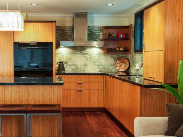 chic bamboo kitchen cabinets 1