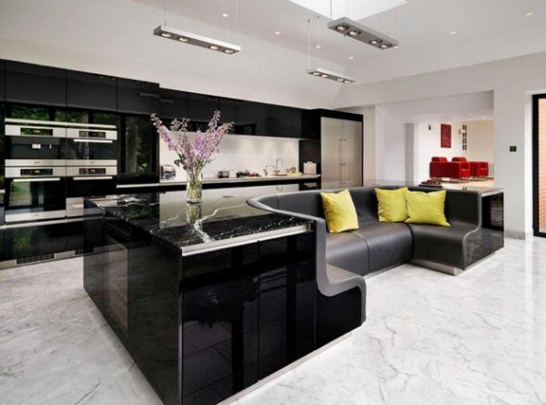 Kitchen Island with built-in sofa