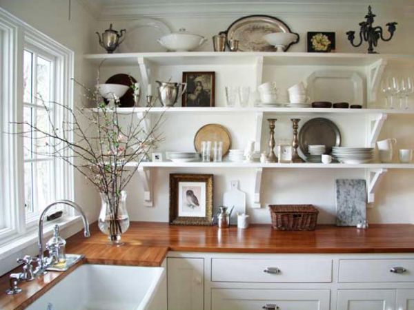 vintage inspired kitchen shelves (1)